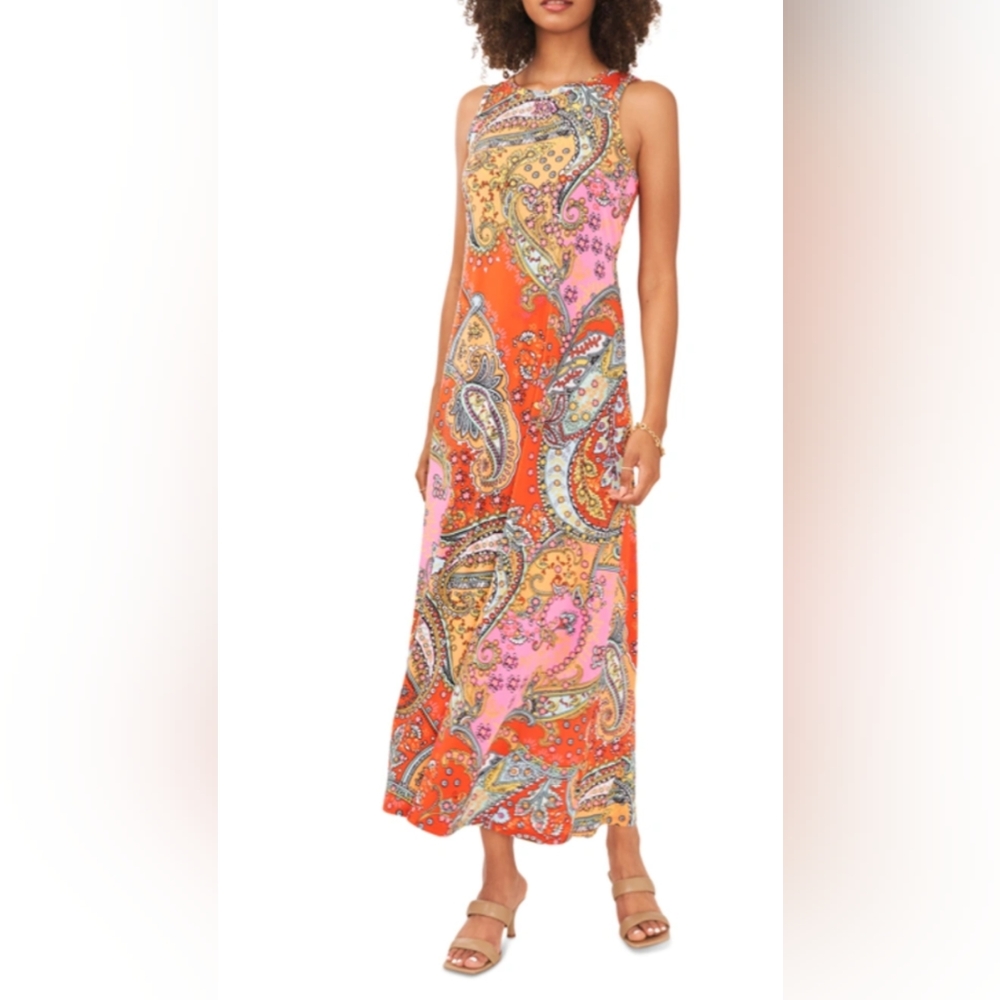 VINCE CAMUTO Plus Size Sleeveless Keyhole Back Maxi Dress Size XL,